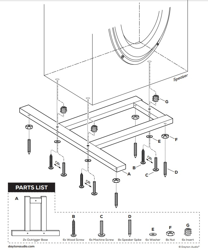Dayton Audio OS-2HD Outrigger Set, 2-pack