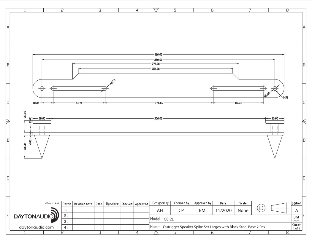 Dayton Audio OS-2L Outtriggers, 2-pack