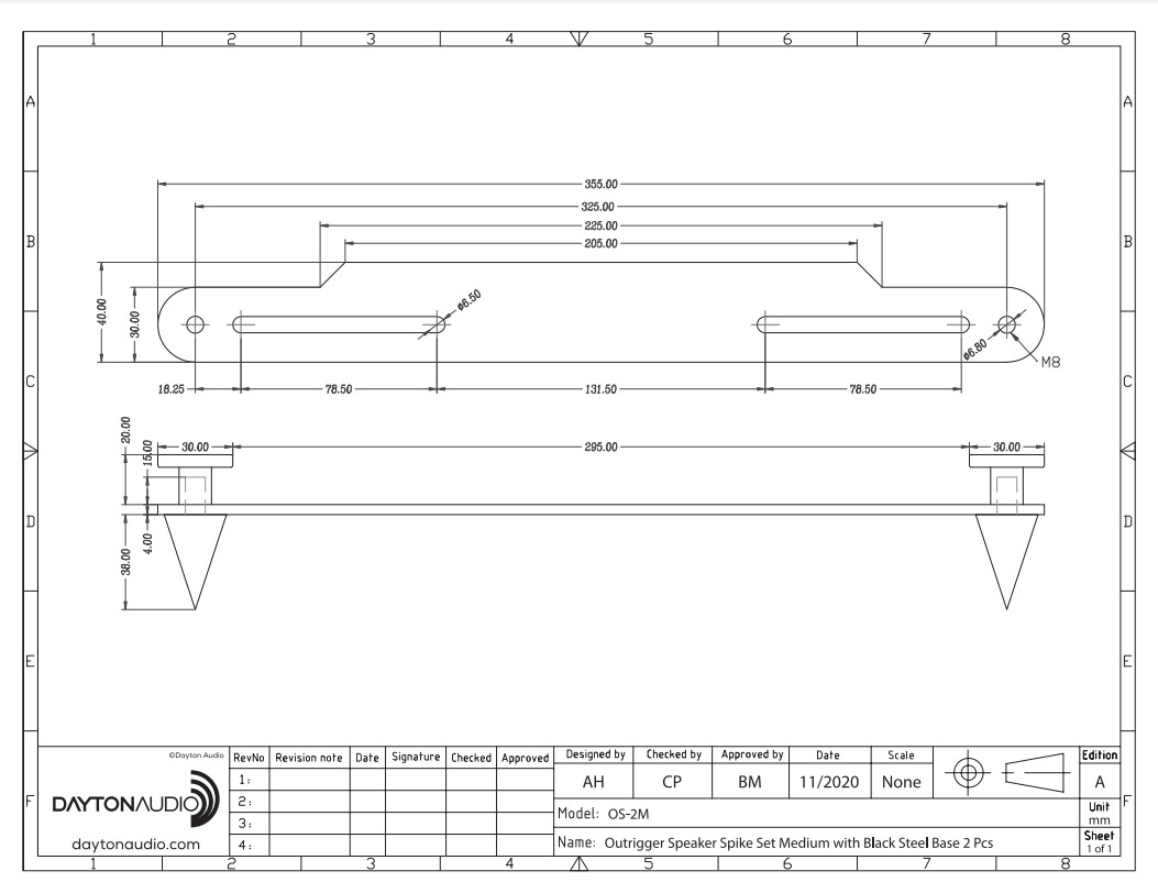 Dayton Audio OS-2M Outtriggers, 2-pack