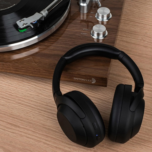 Dayton Audio TT-1BT vinylspelare med Bluetooth, RIAA & USB valnöt