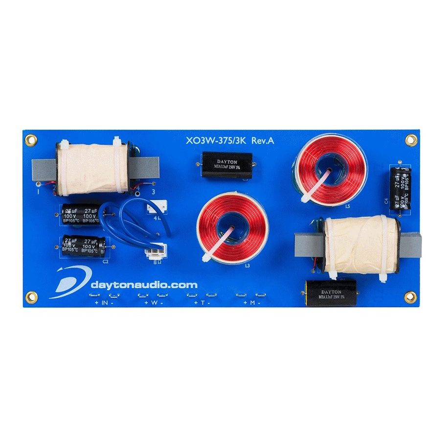 Dayton Audio XO3W-375/3K, delningsfilter 3-vägs