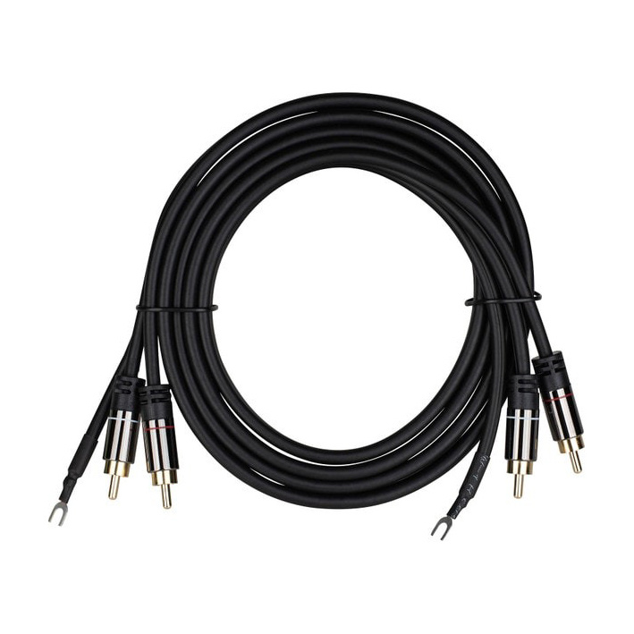 Audtek DMCG6 ljudkabel för vinylspelare med jordledare, 1.8 meter