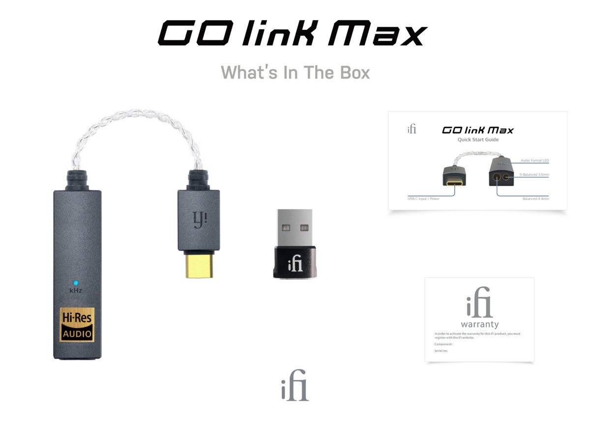 iFi Audio GO Link Max kompakt hörlursförstärkare med USB-C