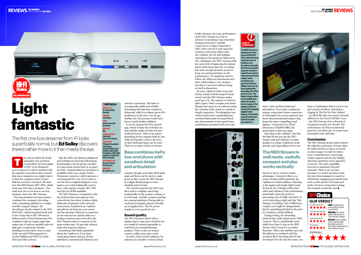 iFi Audio NEO Stream nätverksspelare med Tidal Connect, Roon & MQA