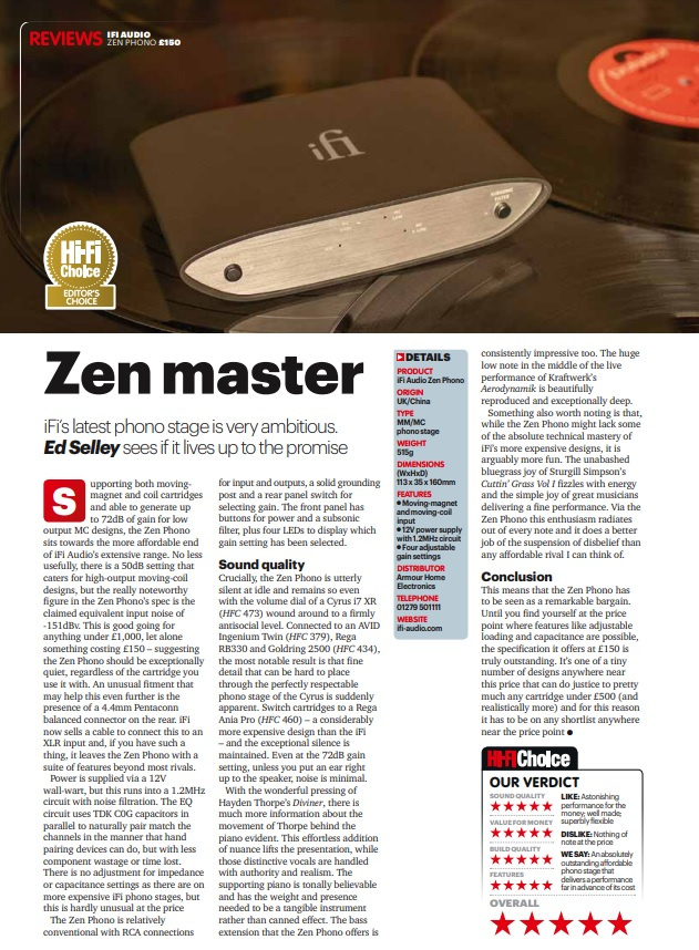 iFi Audio Zen Phono, RIAA-steg för vinylspelare