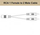 GAS RCA 1F2M Dual Twist Subwoofer Y-kabel, 0.3 meter