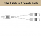GAS RCA 1M2F Dual Twist Subwoofer Y-kabel, 0.3 meter