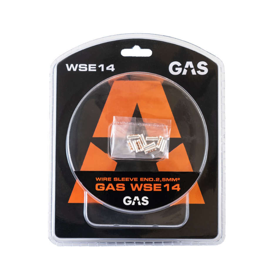 GAS WSE14 ändhylsor för 2.5 mm² högtalarkabel, 10-pack
