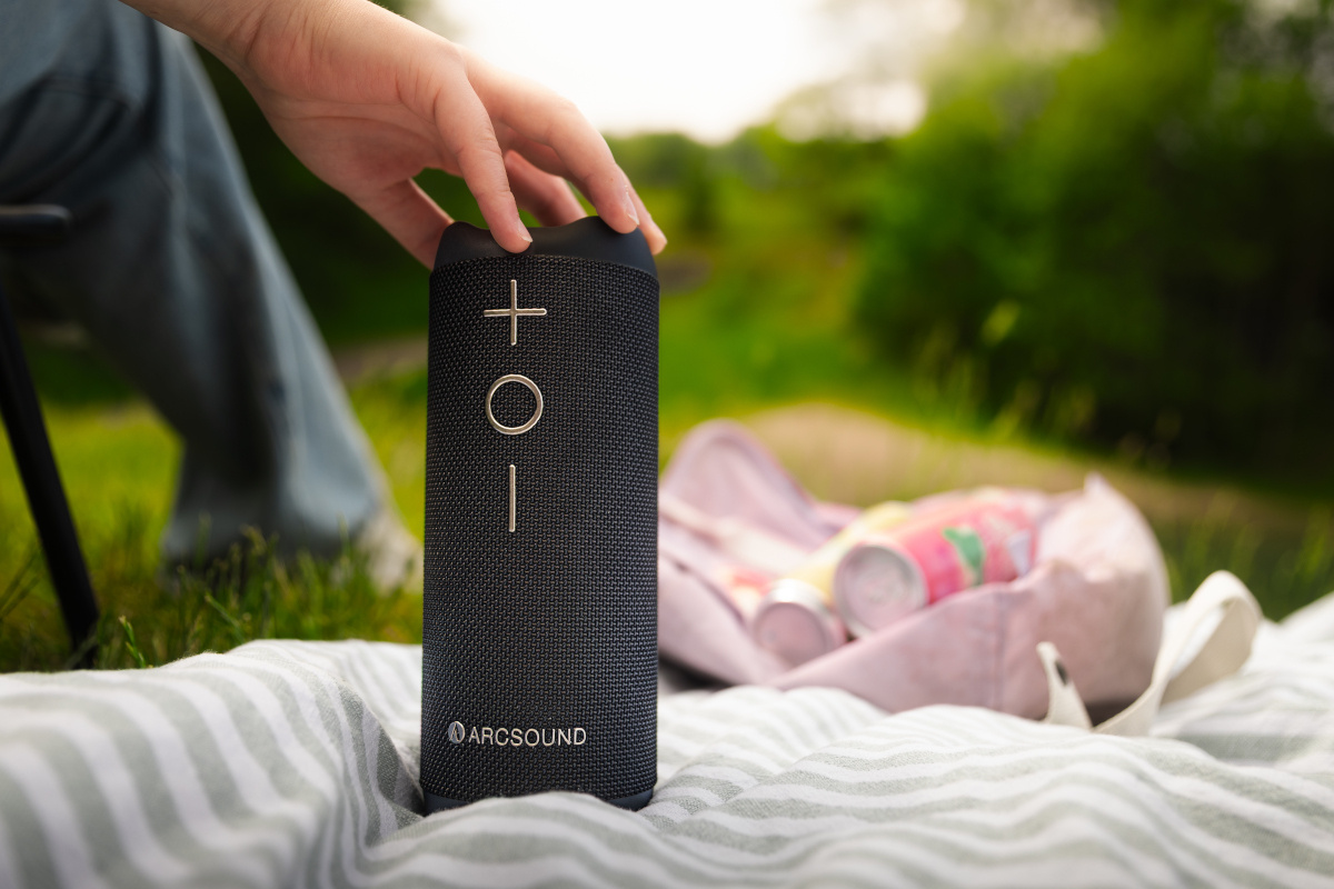 Arcsound EDGE bärbar Bluetooth-högtalare med IPX6-klassning, svart