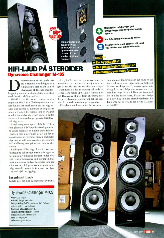 Dynavoice Challenger M-105 EX v.4 golvhögtalare, vitt par