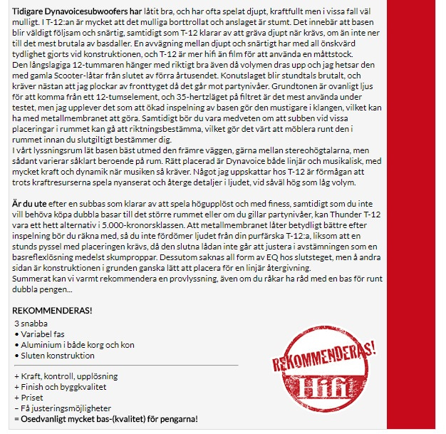 Dynavoice Thunder T-12 aktiv subwoofer, pianovit