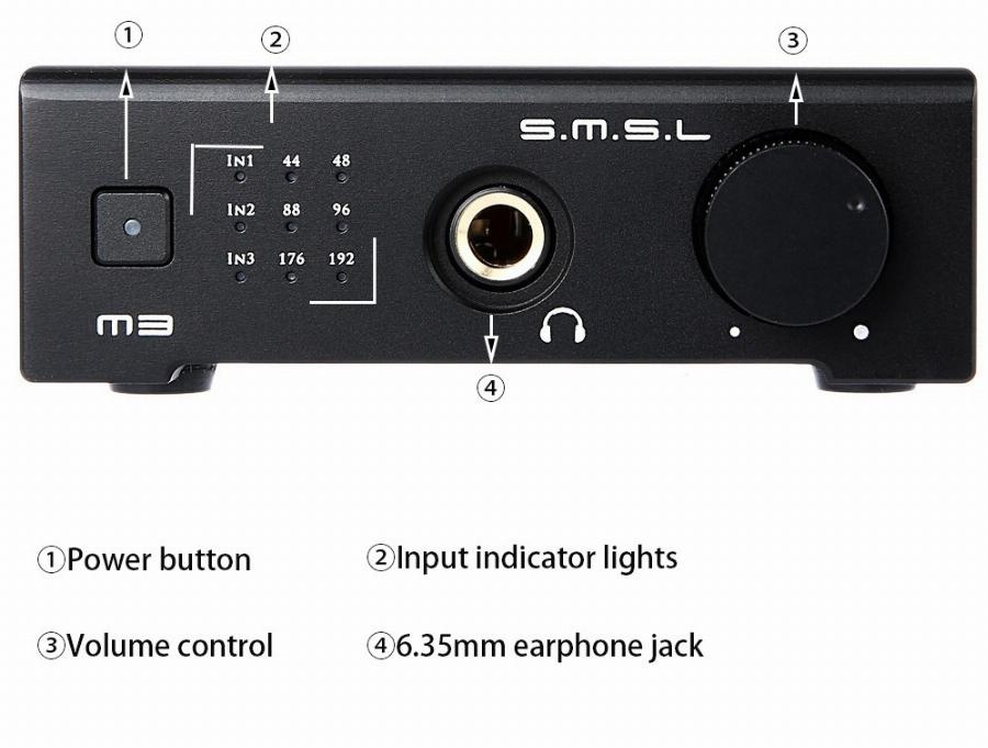 SMSL Audio M3 DAC med hörlursuttag