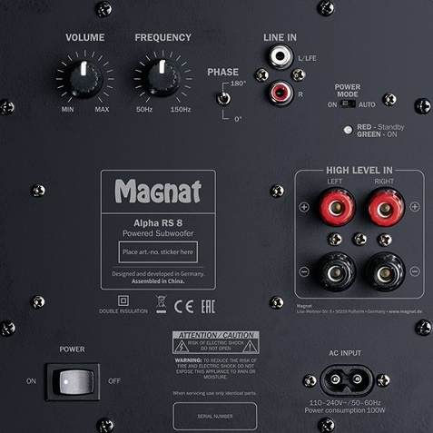 Magnat Alpha RS8 aktiv subwoofer, mocca