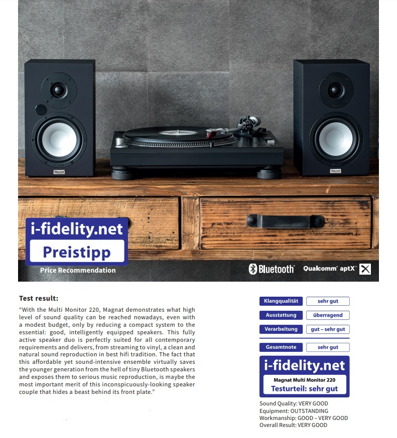 Magnat Multi Monitor 220, aktiv högtalare med Bluetooth