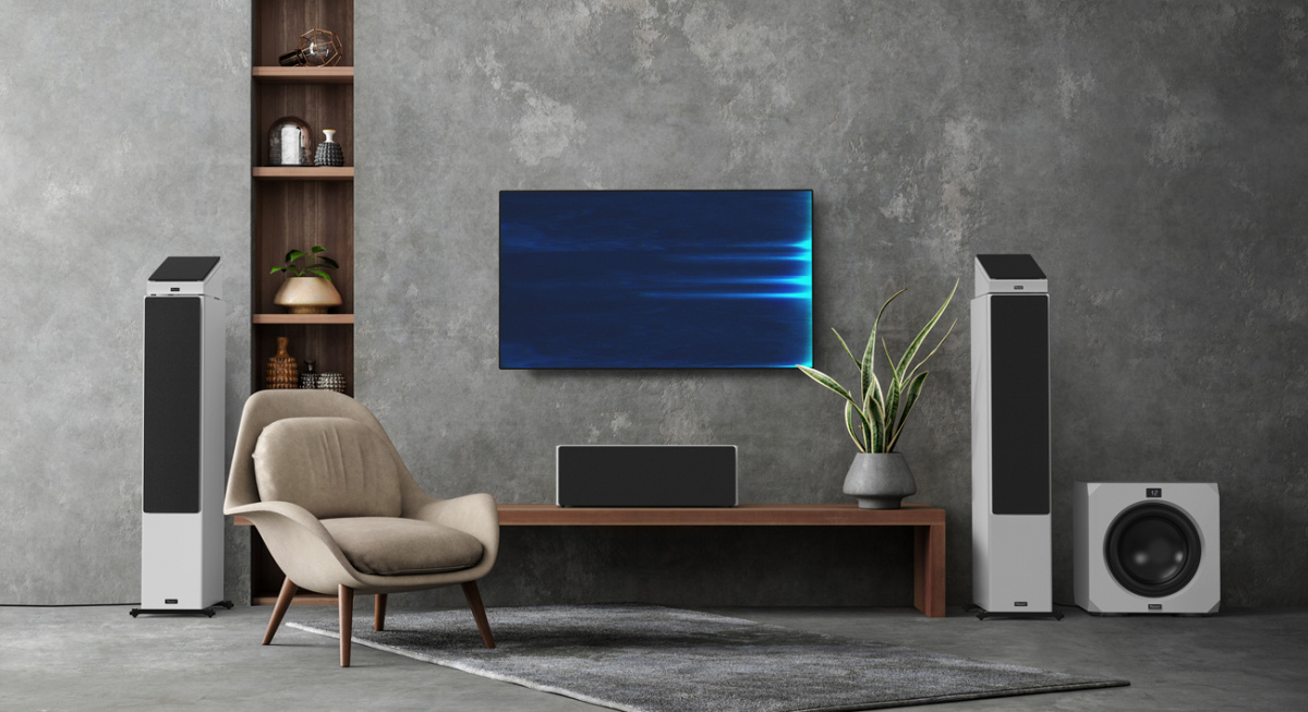 Magnat Omega CS12 aktiv subwoofer med fjärrkontroll, mattvit