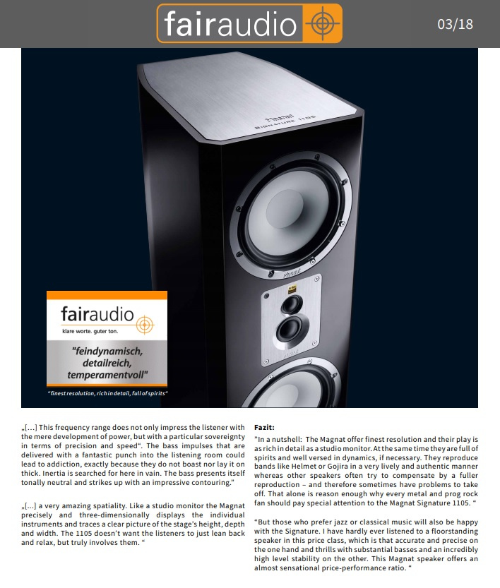 Magnat Signature 1105, golvhögtalare mattvitt par (1 par kvar)