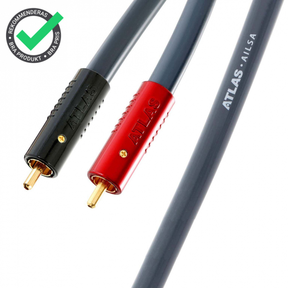 Atlas Ailsa Achromatic, signalkabel med OCC-koppar & kallsvetsade RCA-kontakter