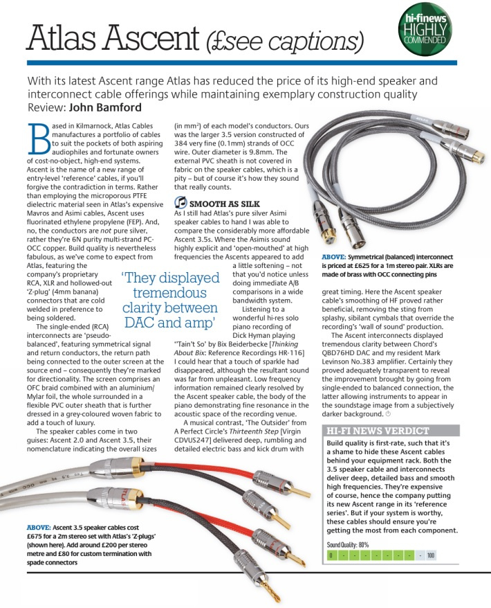 Atlas Ascent XLR stereokabel