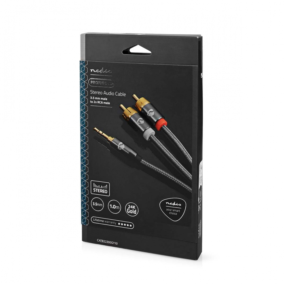 Nedis Profigold CAT-B22200 3.5 mm-2RCA ljudkabel