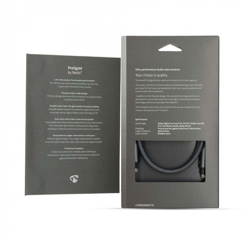 Nedis Profigold CAT-GY25000 optisk ljudkabel Toslink