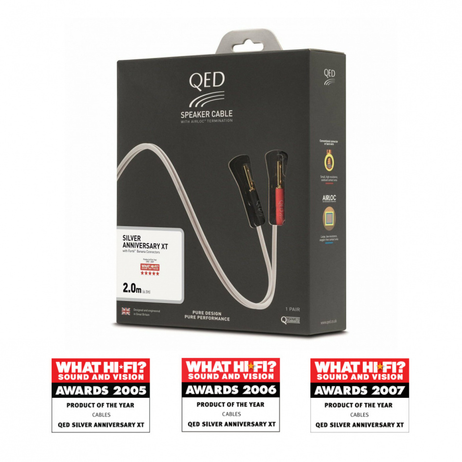 Qed Silver Anniversary XT terminerad högtalarkabel, stereopar