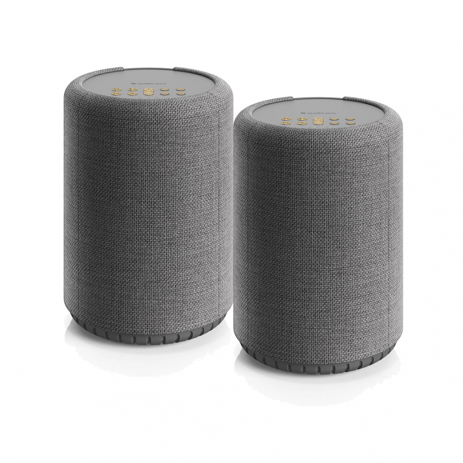 Audio Pro A10 MKII W Wifi-högtalare med Chromecast & AirPlay 2, mörkgrå 2-pack