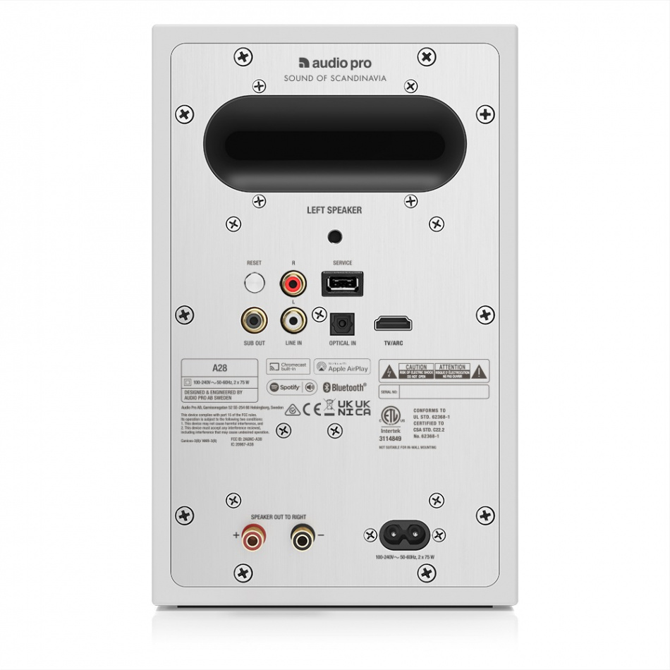 Audio Pro A28 & SW-5 Aktivt Högtalarsystem 2.1, vitt