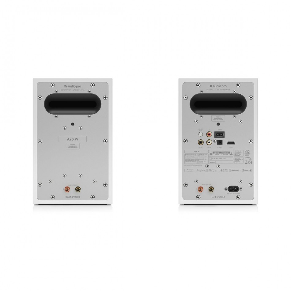 Audio Pro A28 W med SW-5 Aktiva Streaminghögtalare 2.1, vitt