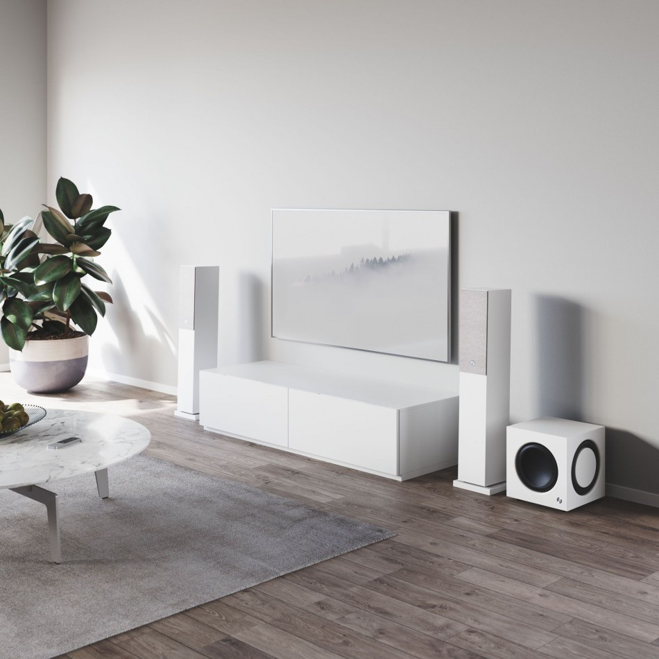 Audio Pro A38 W med SW-10 Aktiva Streaminghögtalare 2.1, vitt