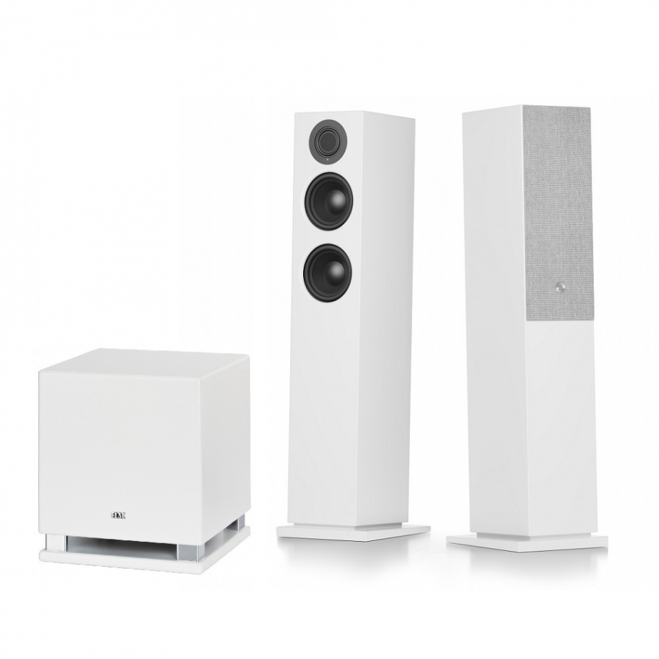Audio Pro A48 W & Elac Sub 2030 Aktivt Högtalarsystem Stereo 2.1, vitt