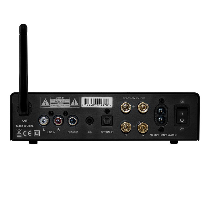 System One A50BT & Yamaha NS-AW194 Svarta Utomhushögtalare Stereopaket 