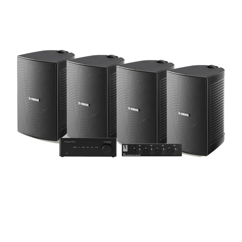 Tangent Ampster BT III med SC4B & 2 par Yamaha NS-AW294 Svarta Utomhushögtalare