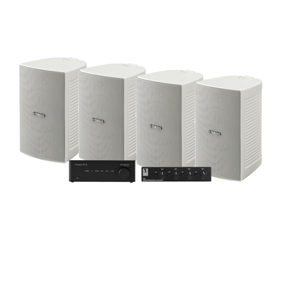 Tangent Ampster BT III med SC4B & 2 par Yamaha NS-AW294 Vita Utomhushögtalare