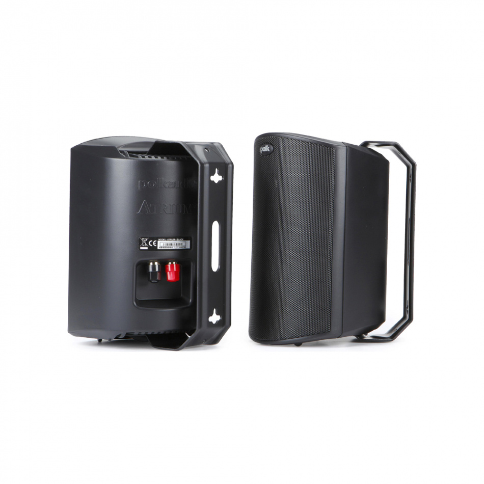 System One SC4B högtalarväxel & 2 par Polk Audio Atrium 4 Svarta Utomhushögtalare