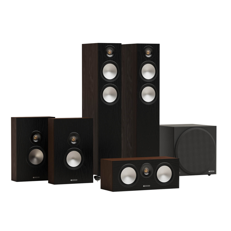 Monitor Audio Bronze 300 7G Högtalarpaket Surroundljud 5.1 Valnöt