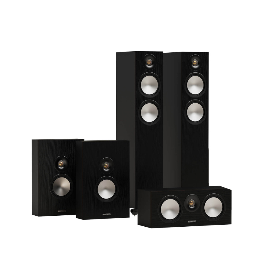 Monitor Audio Bronze 300 7G Högtalarpaket Hemmabio 5.0 Svart