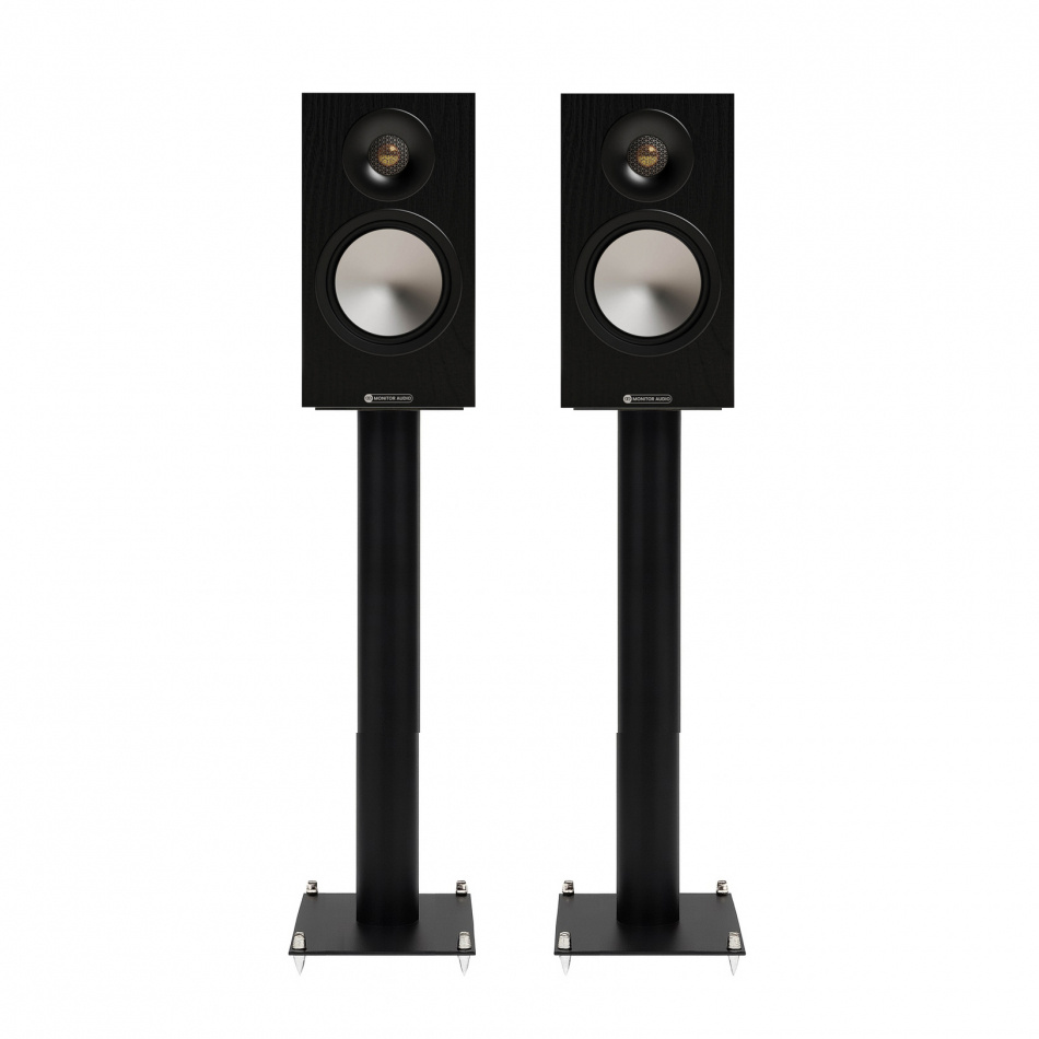 Monitor Audio Bronze 50 7G Svarta med Custom Design RS-202 högtalarstativ