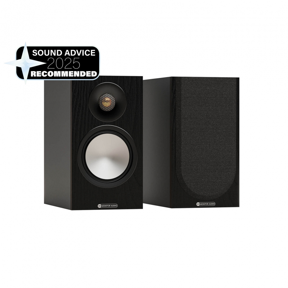 Monitor Audio Bronze 50 7G Svarta med Custom Design RS-202 högtalarstativ