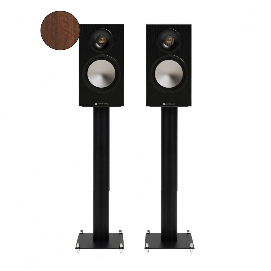 Monitor Audio Bronze 50 7G Valnöt med Custom Design RS-202 högtalarstativ
