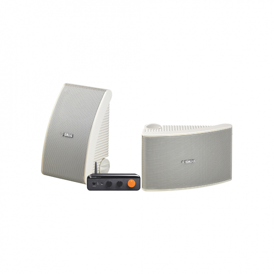 Fosi Audio BT20A Max & Yamaha NS-AW392 Vita Utomhushögtalare Stereopaket 