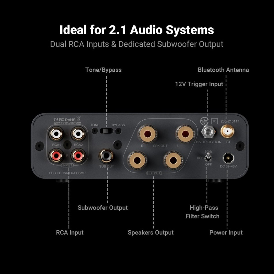 Fosi Audio BT20A Max & Yamaha NS-AW392 Vita Utomhushögtalare Stereopaket 
