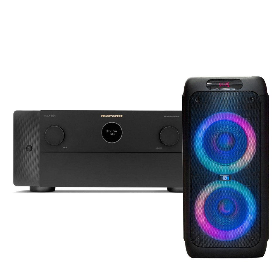 Marantz Cinema 40 Hemmabioförstärkare Svart med Arcsound HAZE G2 partyhögtalare