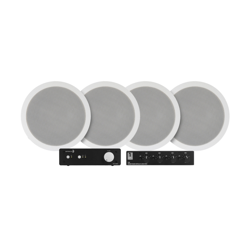 Dayton Audio DTA-100ST med SC4B & 2 par System One IC620 Inbyggnadshögtalare
