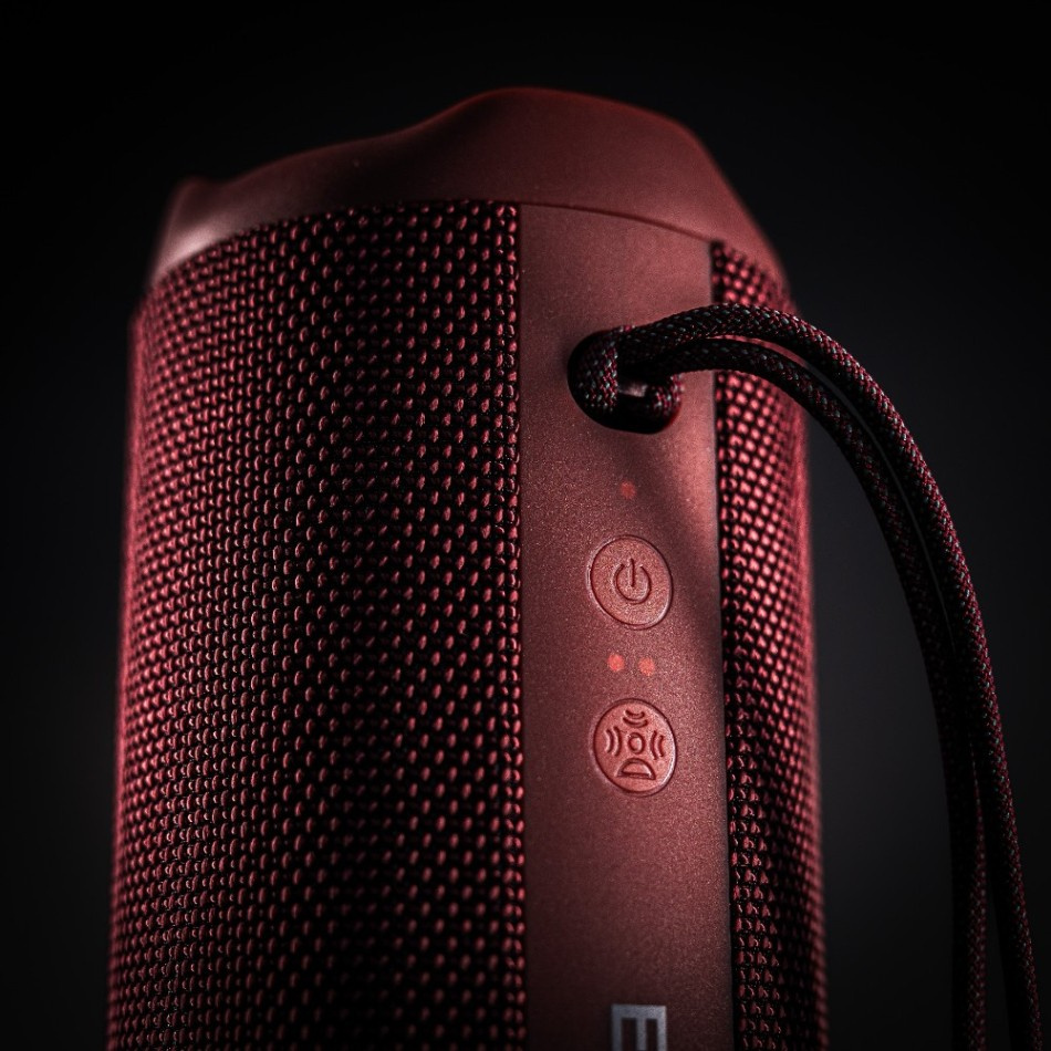 Arcsound EDGE bärbar Bluetooth-högtalare med IPX6-klassning, Ruby Red 2-PACK