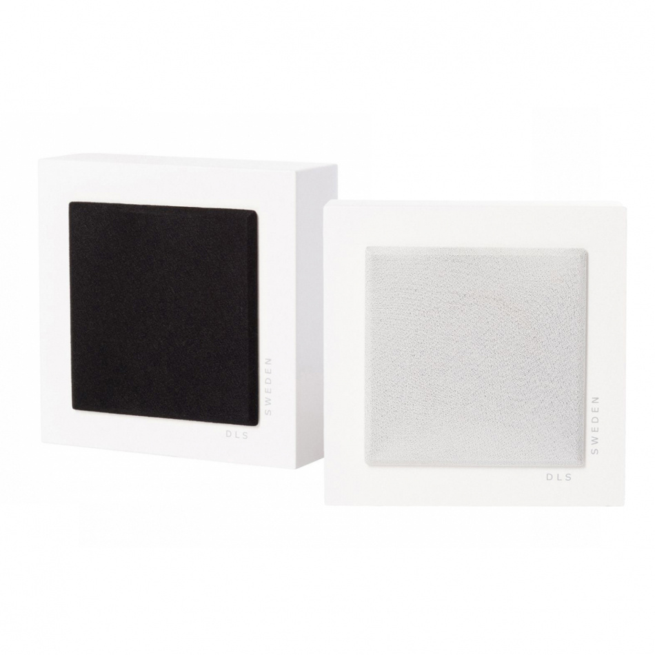 DLS Flatbox Slim Mini vägghögtalare, mattvitt stereopar