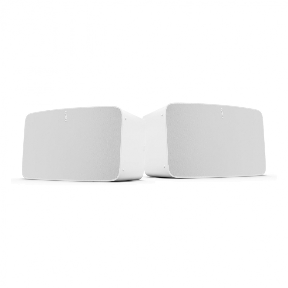Sonos Five Wifi-högtalare med AirPlay 2 & fukttålig design, vitt 2-PACK