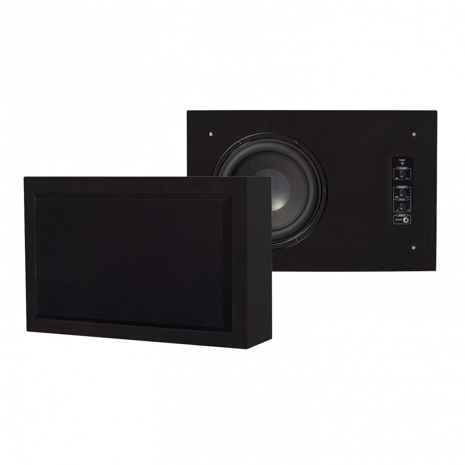 DLS Flatsub 8.2 väggmonteringsbar aktiv subwoofer, mattsvart 2-PACK