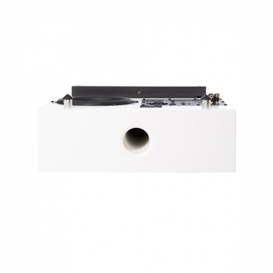 DLS Flatsub Midi väggmonteringsbar aktiv subwoofer, mattvit 2-PACK