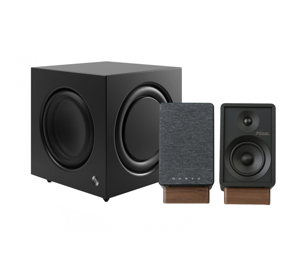 Onkyo GX-30ARC med Audio Pro SW-10 Aktiva Stereohögtalare 2.1, svart