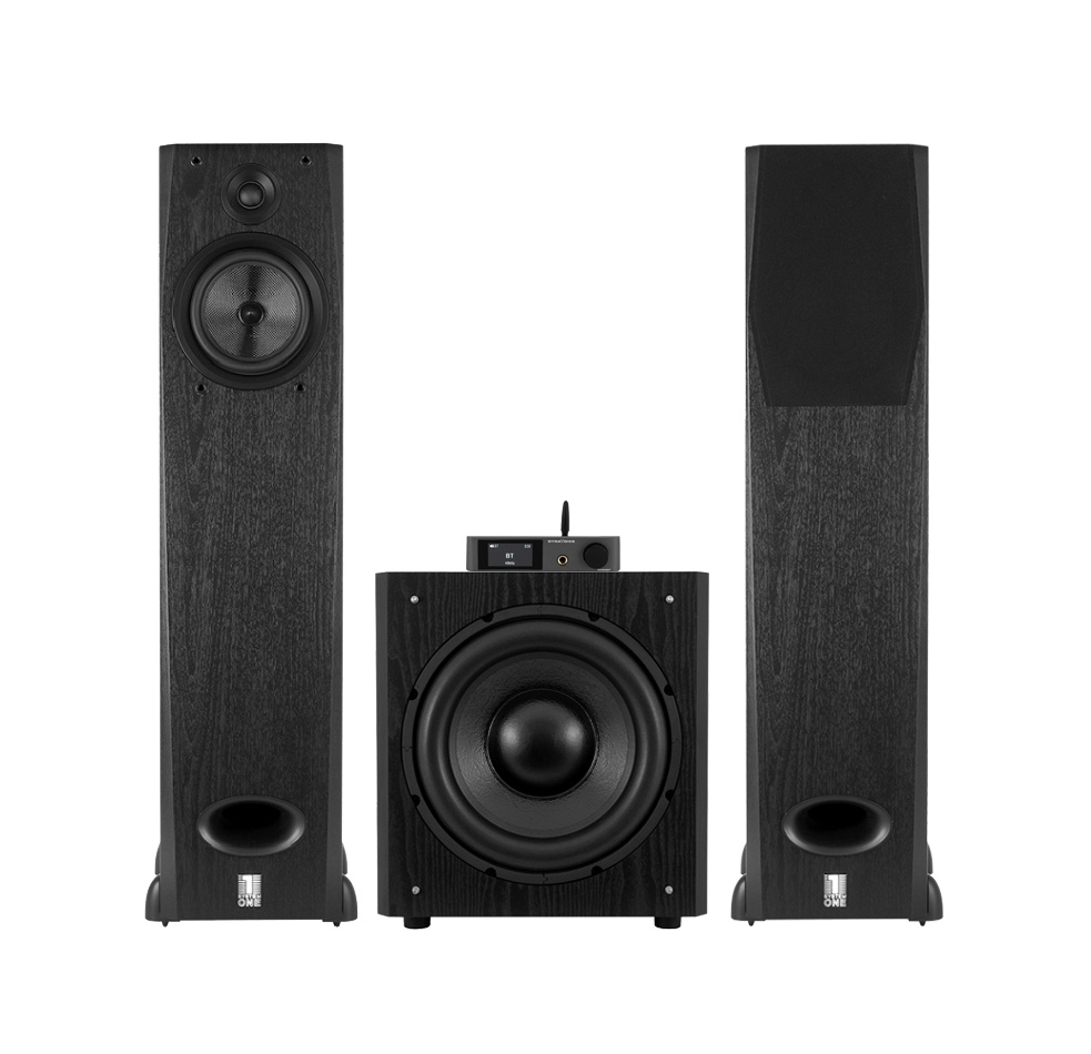 Dynavoice CA802BT & System One H16B med W120 Stereopaket Golvhögtalare 2.1